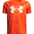 Polera manga corta de entrenamiento para niño Tech Big Logo Printed Naranja Under Armour