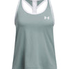 Polera sin mangas Under Armour knockout verde para niñas