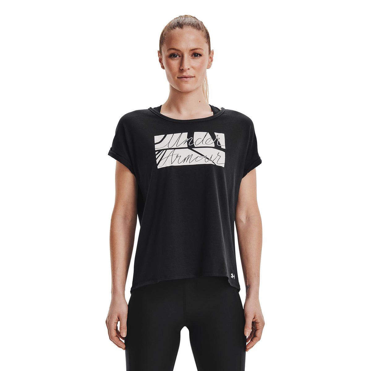 Polera manga corta UA Script para mujer