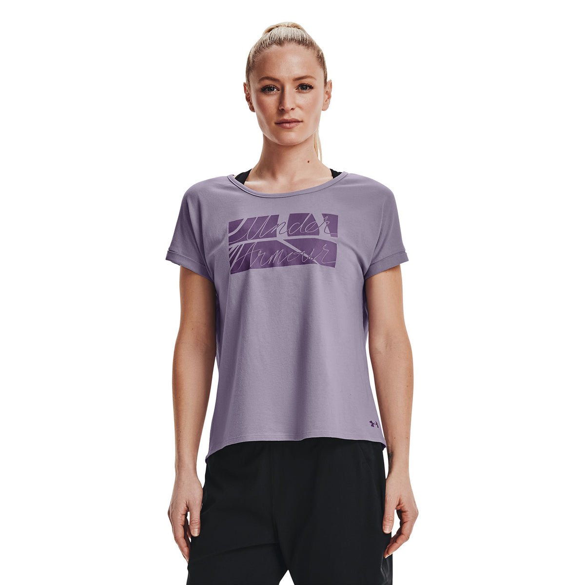 Polera manga corta UA Script para mujer