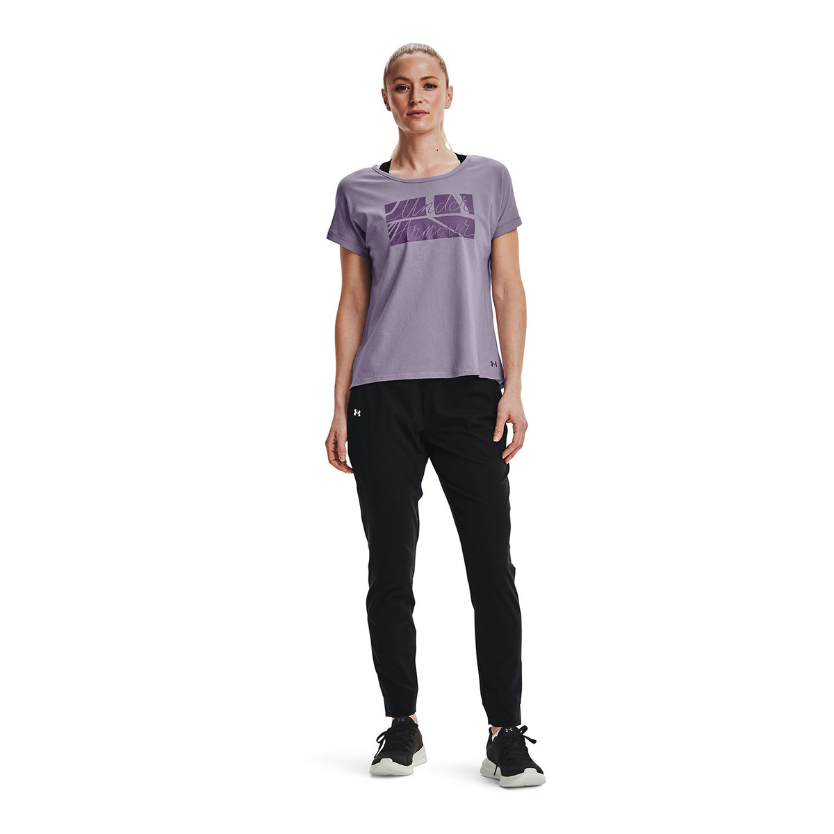 Polera manga corta UA Script para mujer