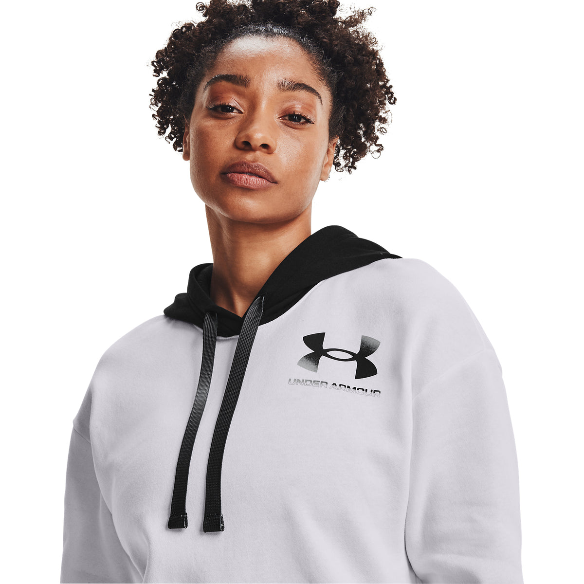 Poleron con gorro UA Rival Fleece Gradient para Mujer