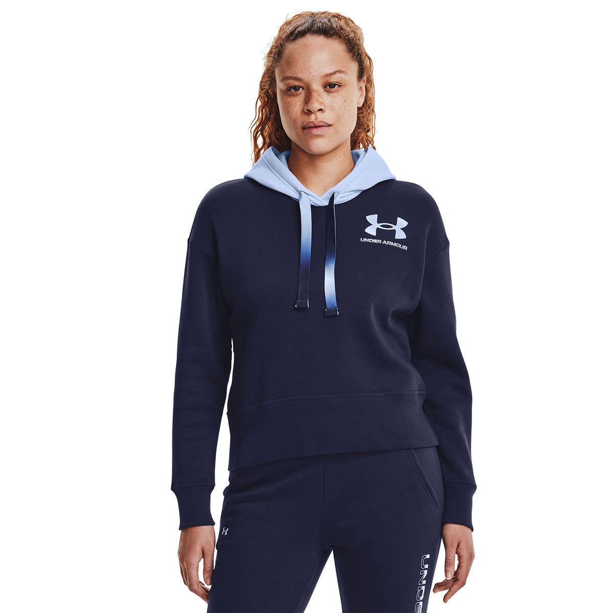 Poleron con gorro UA Rival Fleece Gradient para Mujer