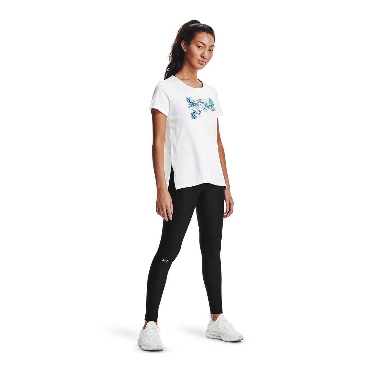 Polera Manga Corta UA Floral Wordmark Graphic para Mujer