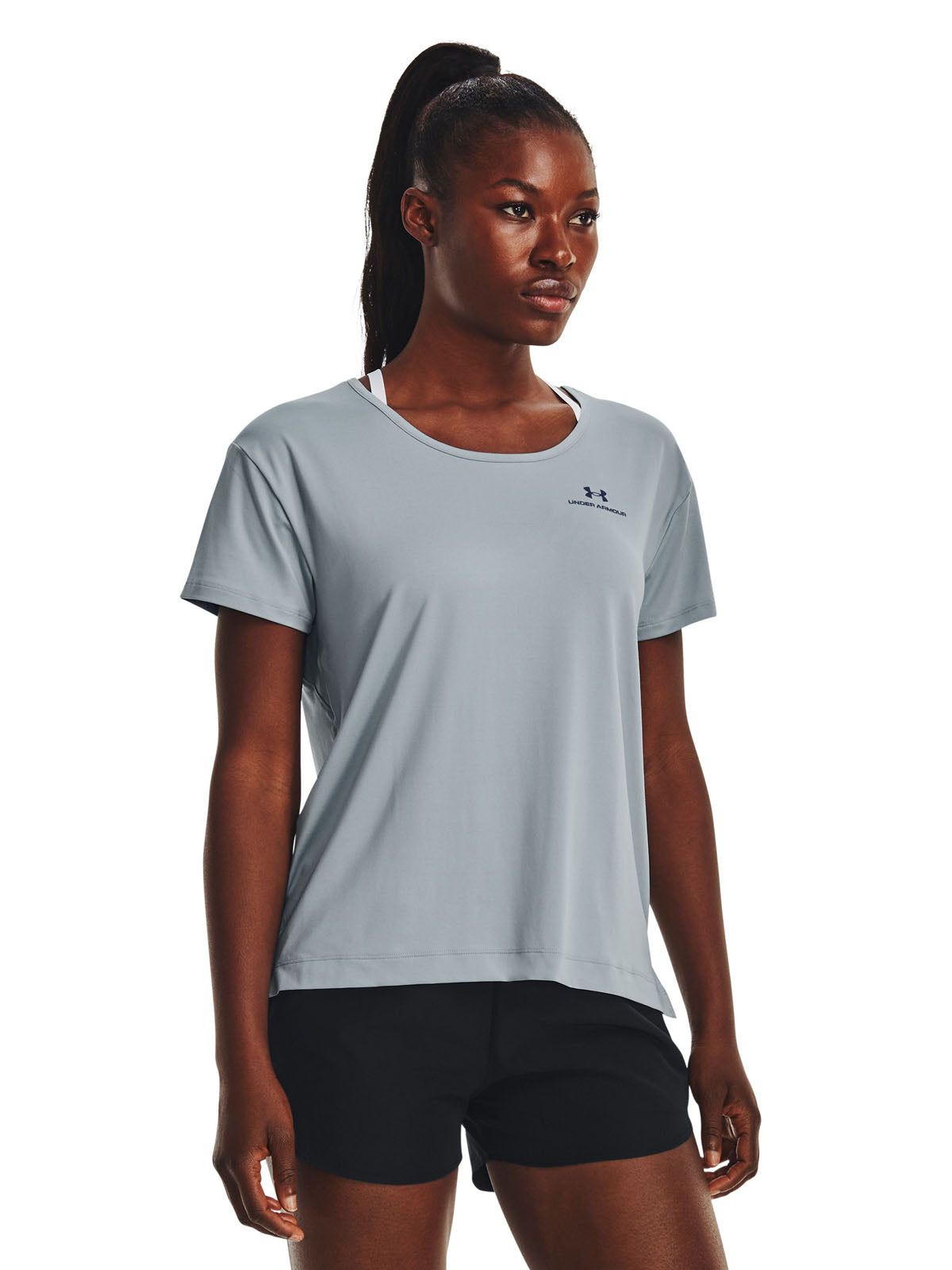 Polera manga corta UA RUSH Energy Core para mujer