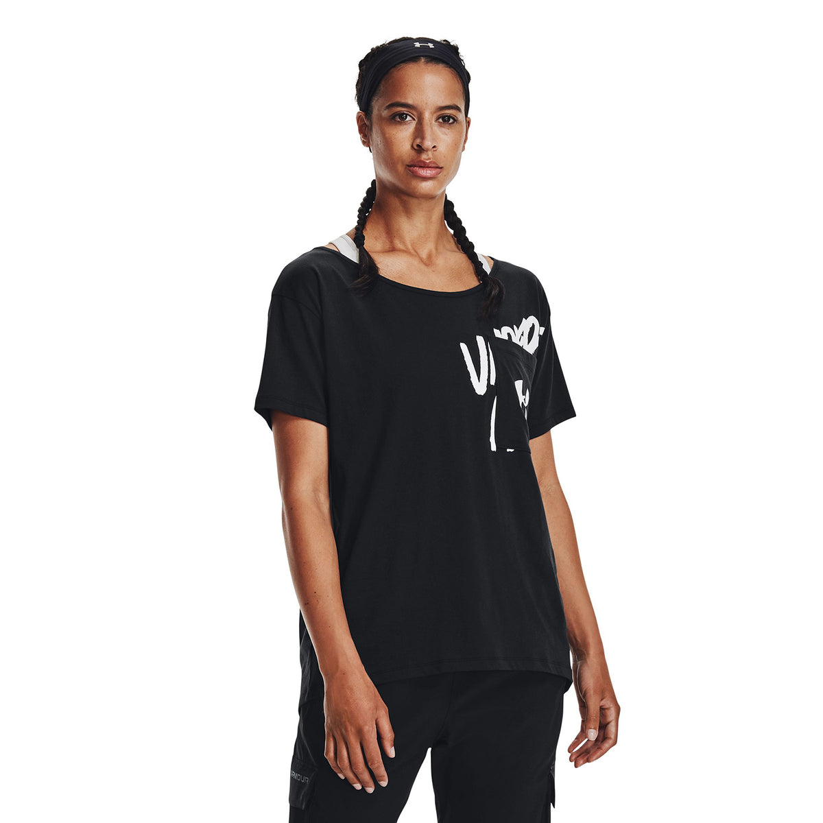 Polera UA Oversized Wordmark Graphic para mujer