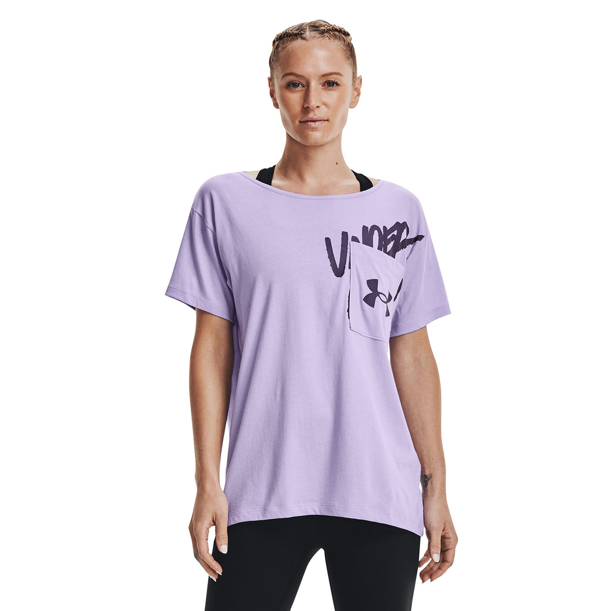 Polera UA Oversized Wordmark Graphic para mujer