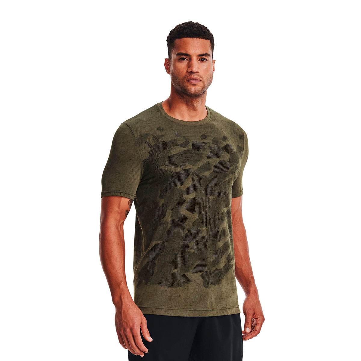 Polera manga corta UA Seamless Camouflage para hombre