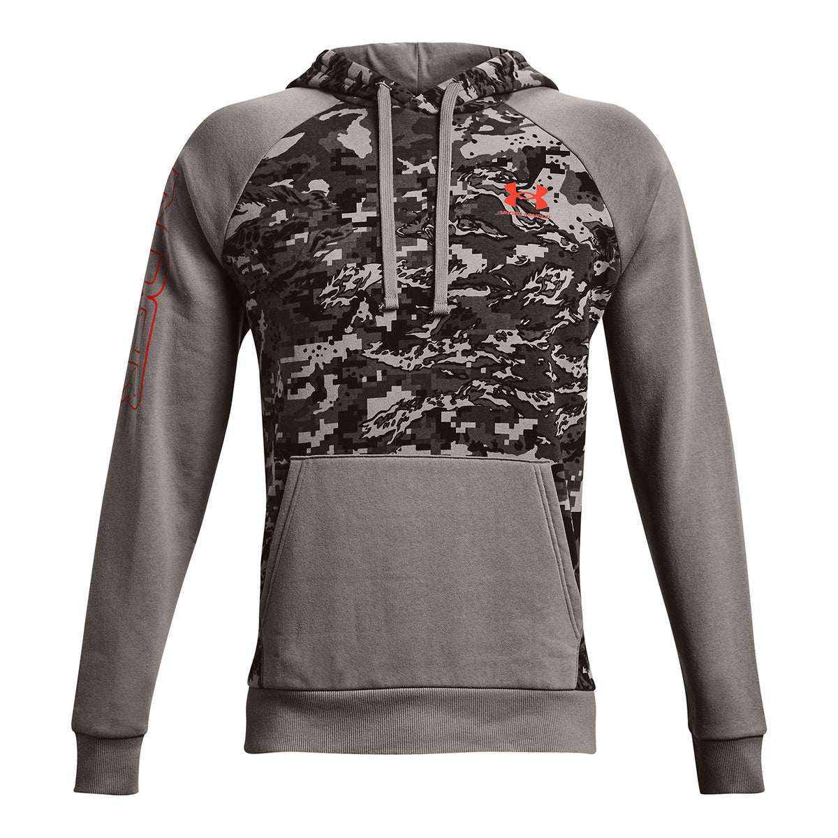 Polera manga larga UA Rival Fleece Camo Script para hombre
