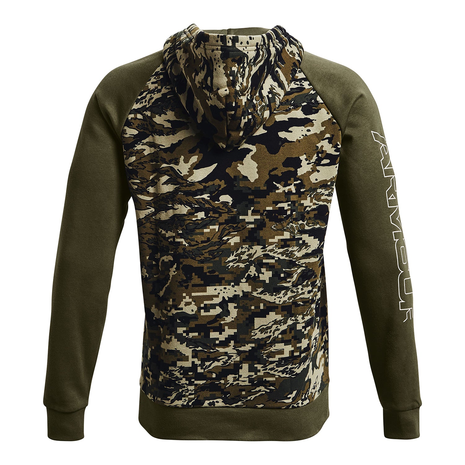 Polera manga larga UA Rival Fleece Camo Script para hombre