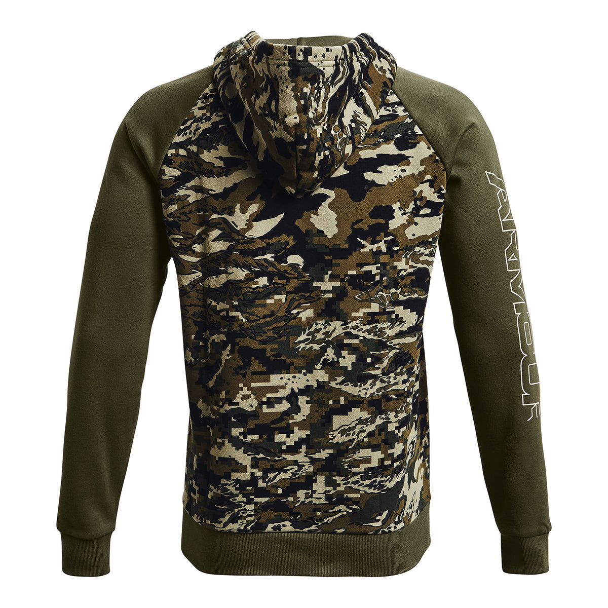 Polera manga larga UA Rival Fleece Camo Script para hombre