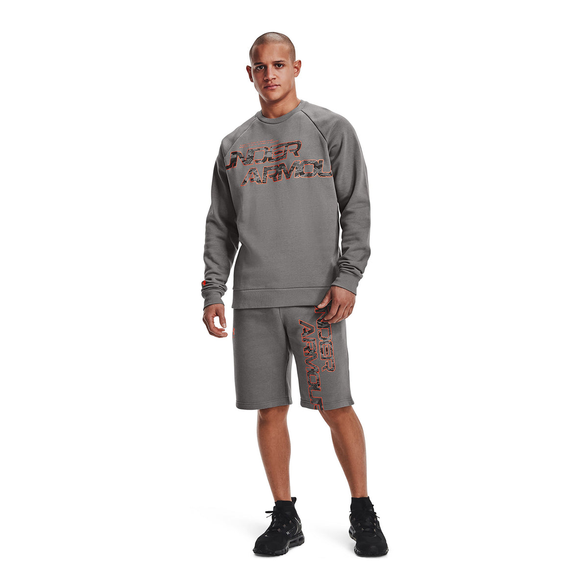 Shorts UA Rival Fleece Camo Script para hombre
