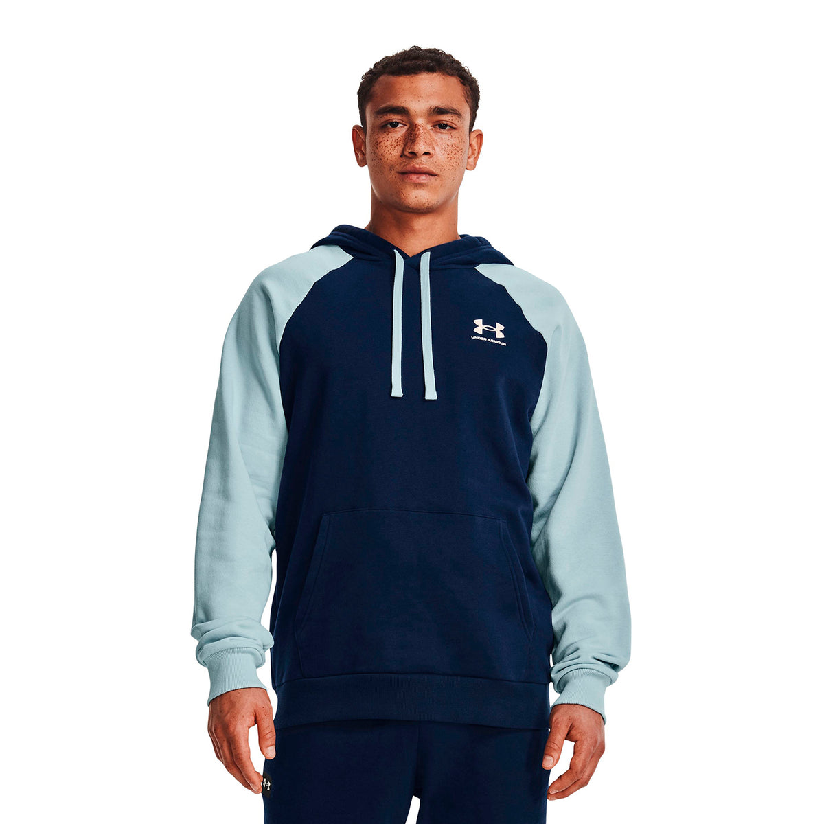 Polerón con gorro UA Rival Fleece Colorblock para hombre