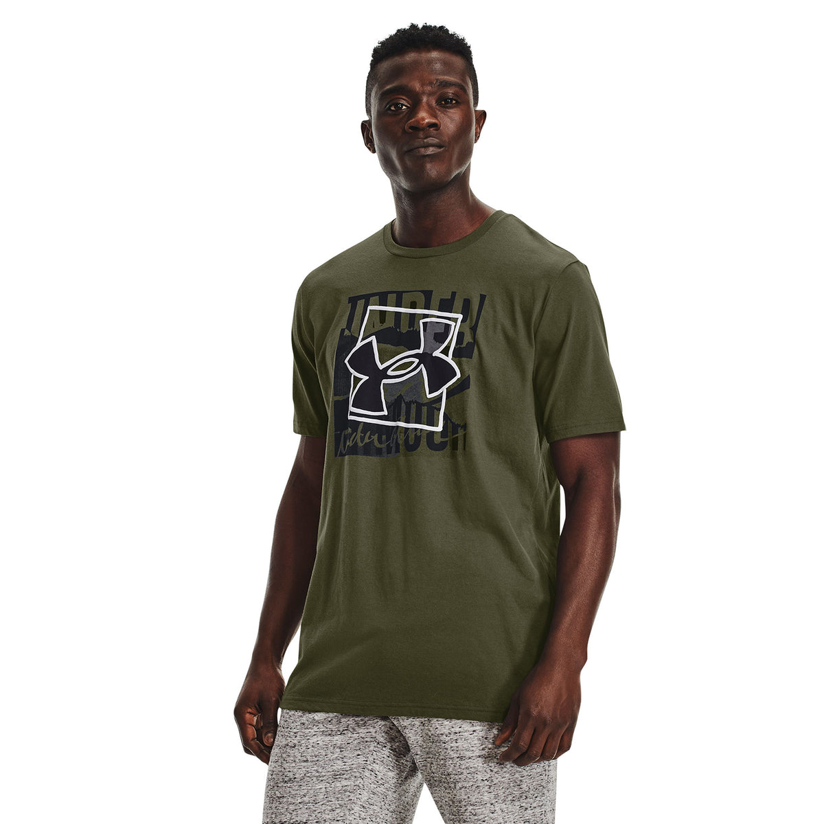 Polera manga corta UA Boxed Symbol Outline para hombre