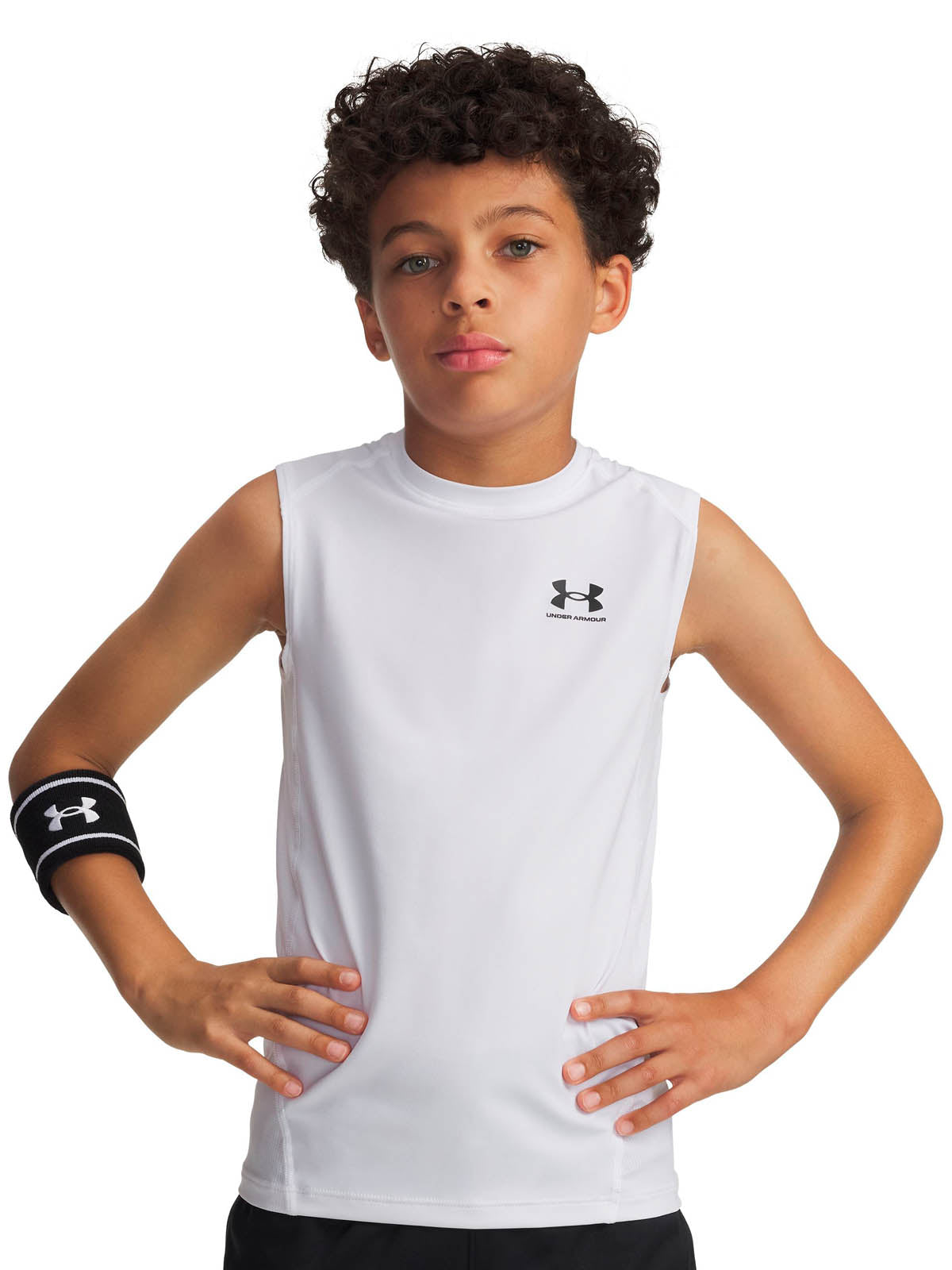 Primera capa superior para niño HeatGear blanco Under Armour