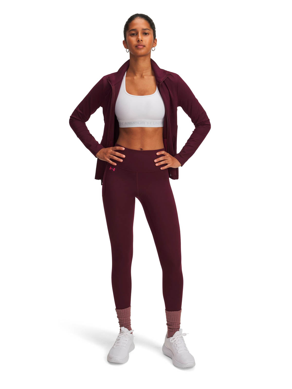 Calza de entrenamiento para mujer Motion Burdeo Under Armour