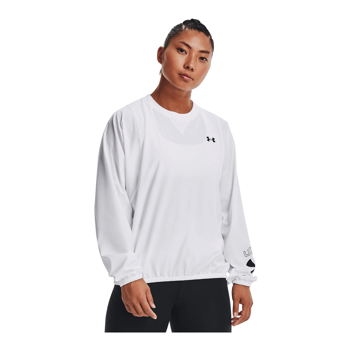 Polerón UA Woven Graphic Crew para mujer