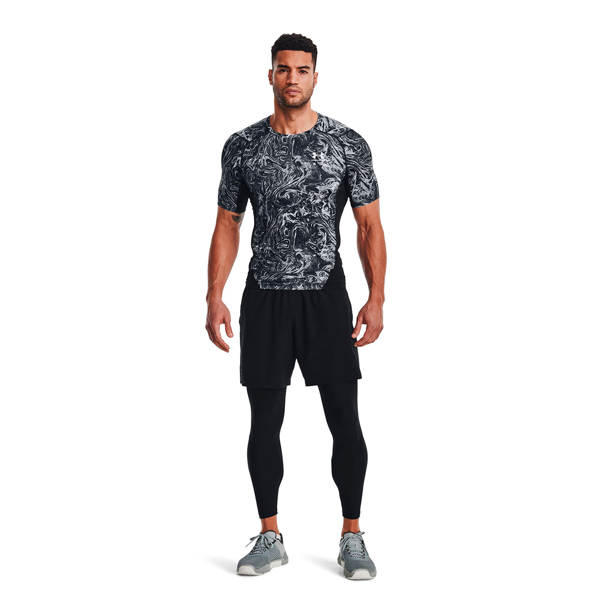 Polera de compresión manga corta HeatGear® Print para hombre
