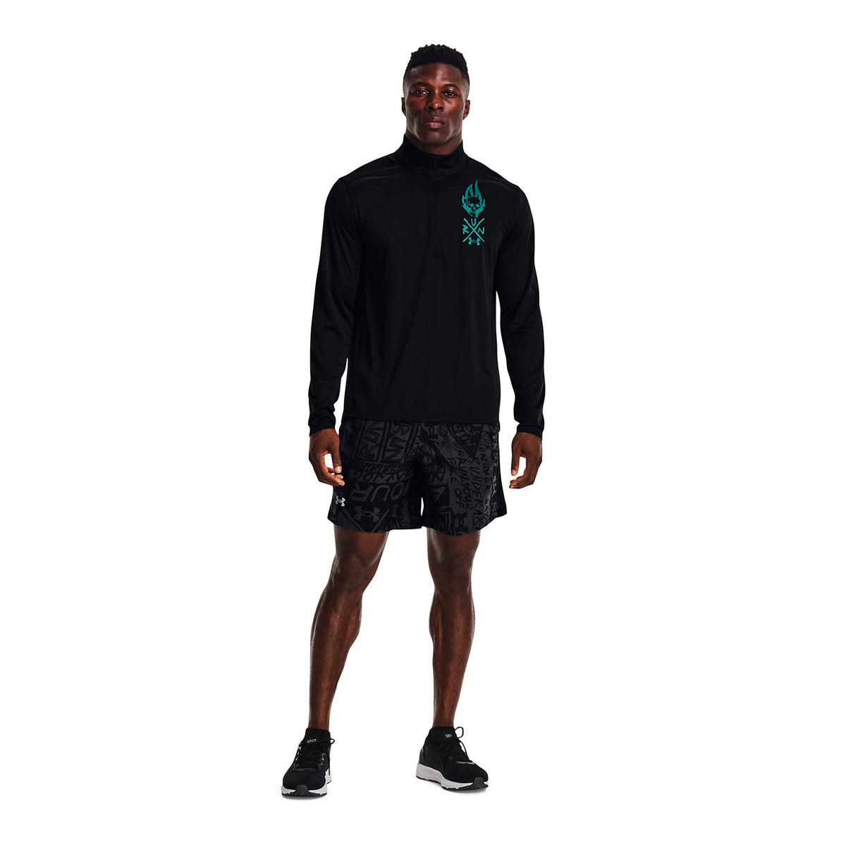 Polera manga larga UA Destroy All Miles 1/2 Zip para hombre