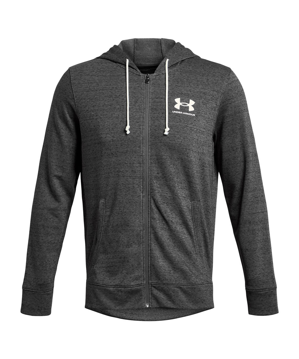 Poleron Lifestyle para hombre Rival Terry Full-Zip gris Under Armour