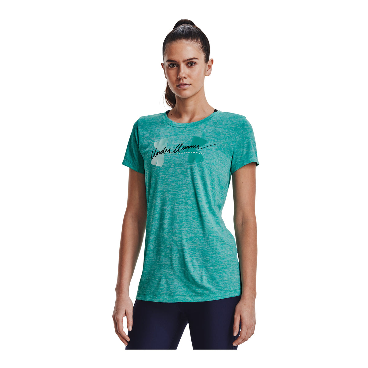 Polera UA Tech™ Twist Script Logo para mujer