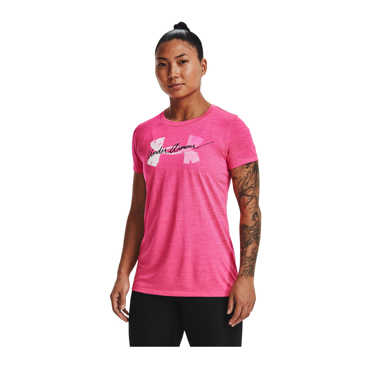 Polera UA Tech™ Twist Script Logo para mujer