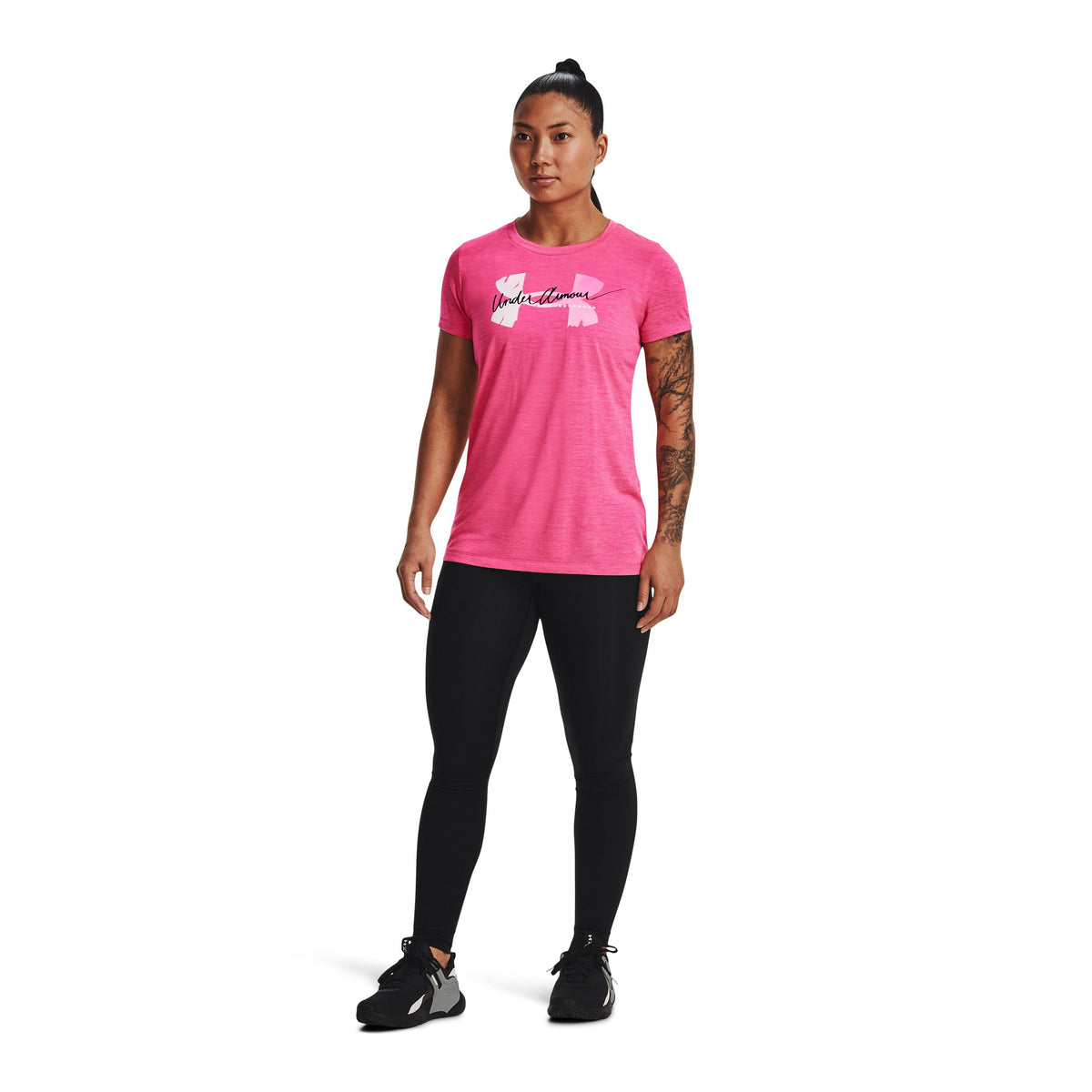 Polera UA Tech™ Twist Script Logo para mujer