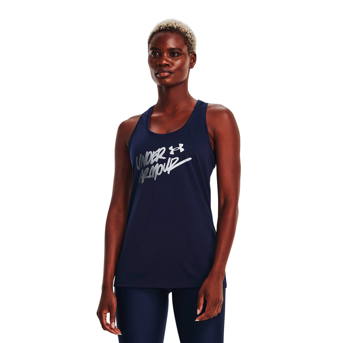 Polera sin mangas UA Velocity Wordmark para mujer