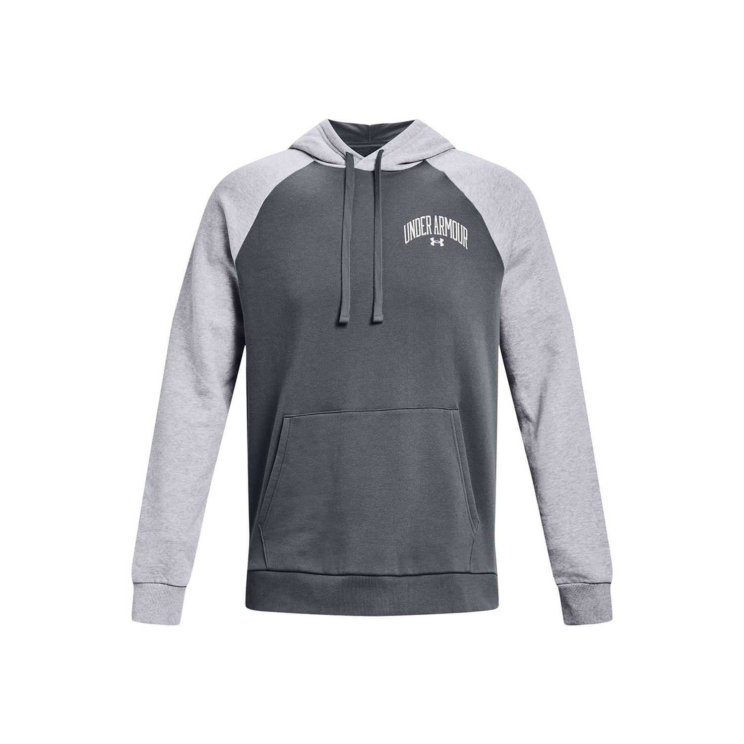 Polerón con gorro UA Rival Fleece Wordmark Colorblock para hombre