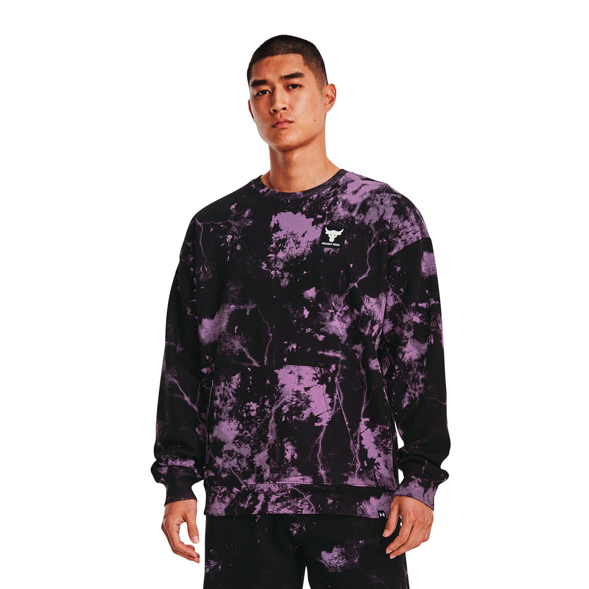 Polerón Project Rock Rival Fleece Disrupt Printed Crew para hombre