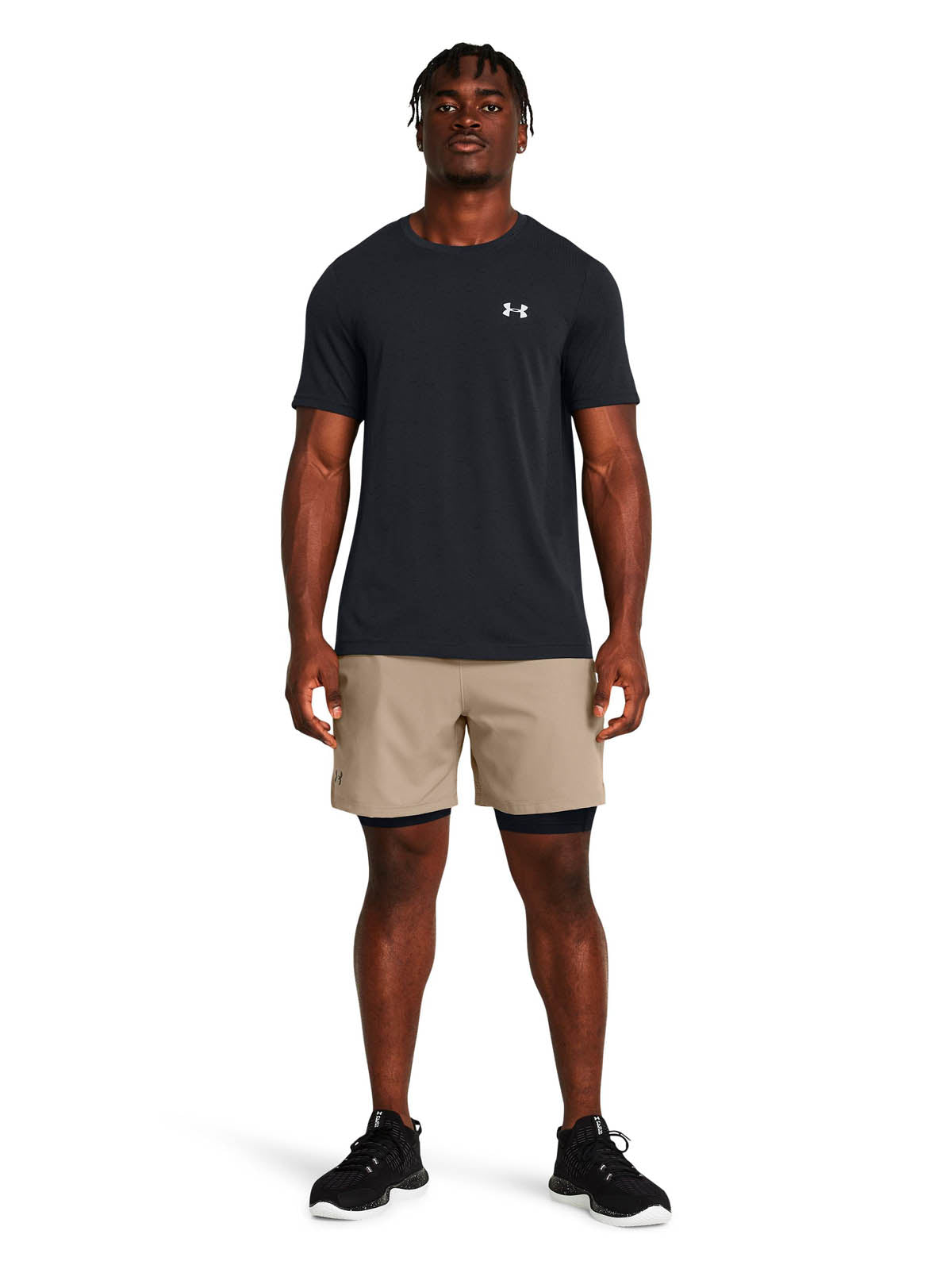 Short de entrenamiento para hombre Vanish Woven 2-in-1 cafe Under Armour