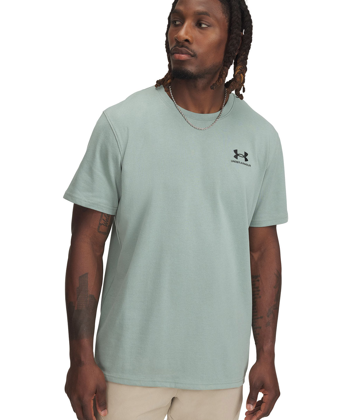 Polera manga corta Under Armour logo heavyweight verde para hombre