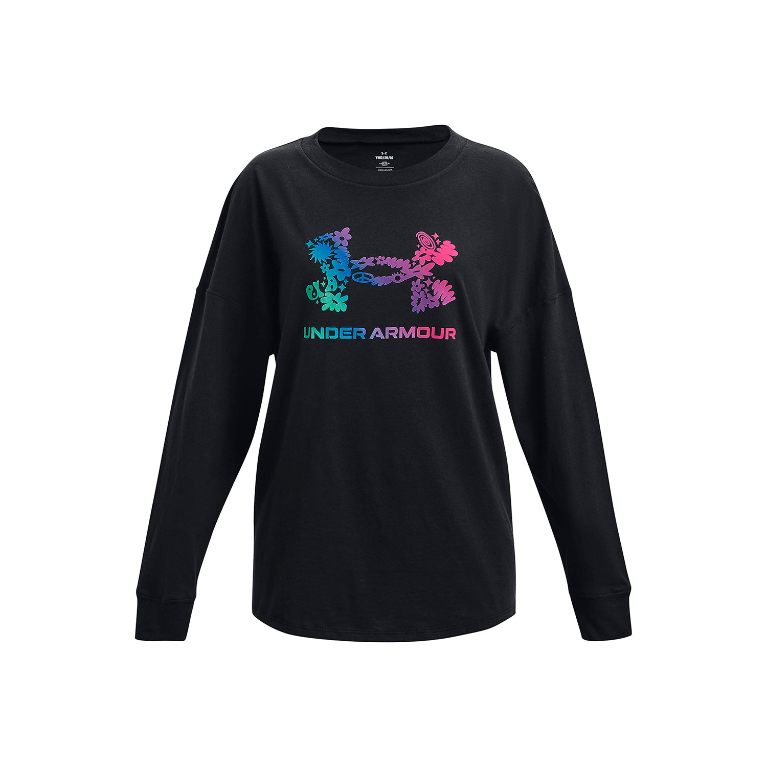 Polera manga larga UA Groovy Gradient Logo para niña