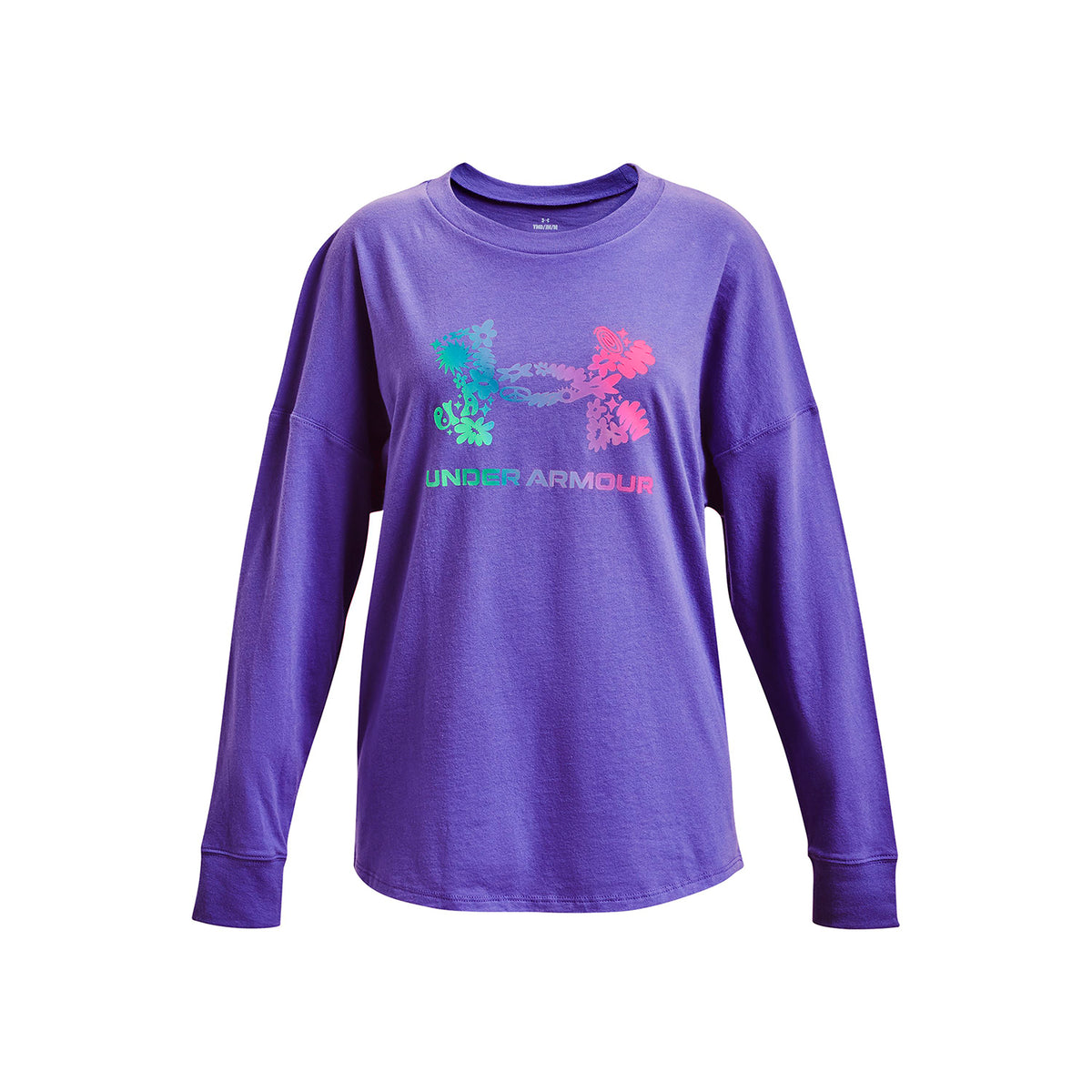Polera manga larga UA Groovy Gradient Logo para niña