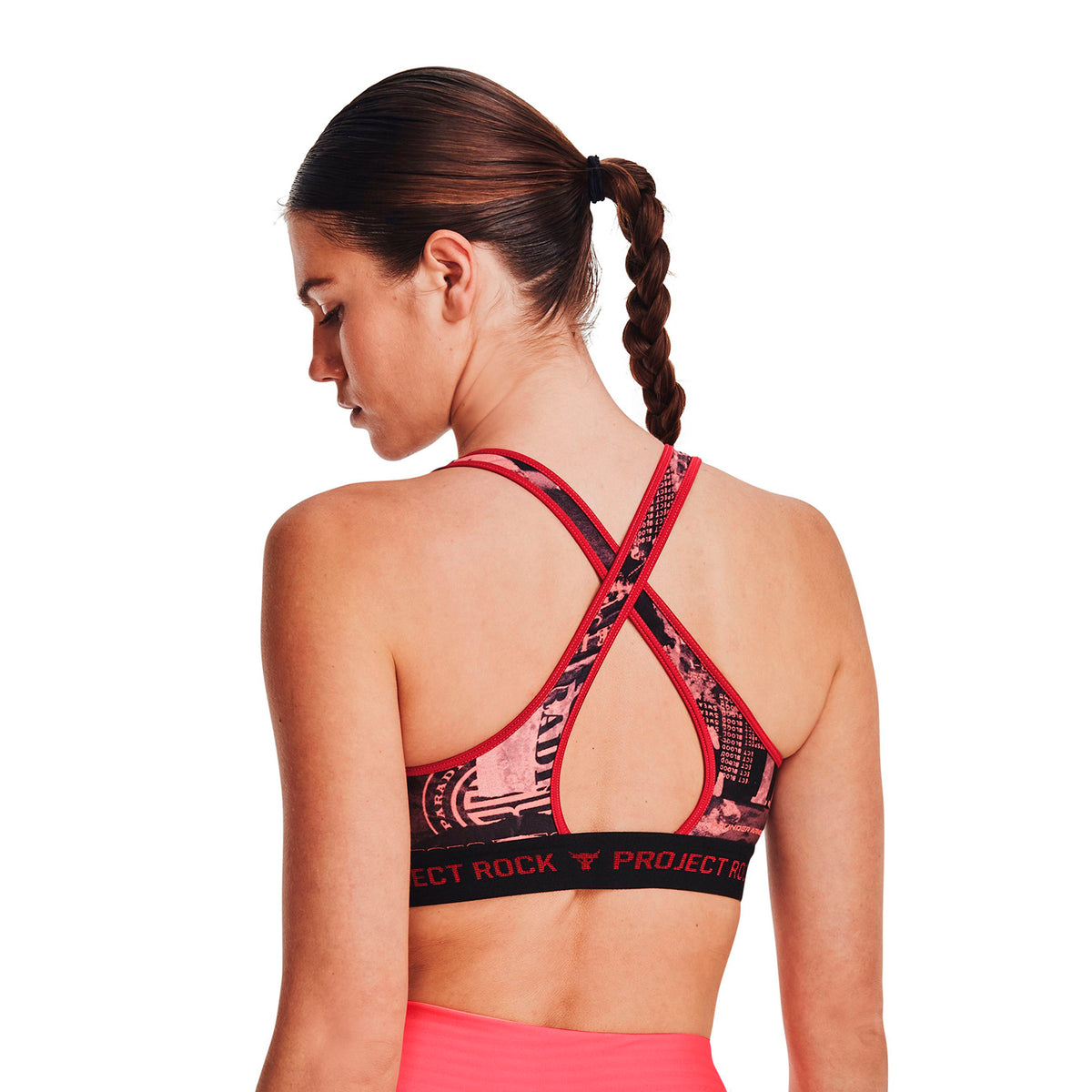 Sostén deportivo Project Rock Crossback Printed Nov para mujer