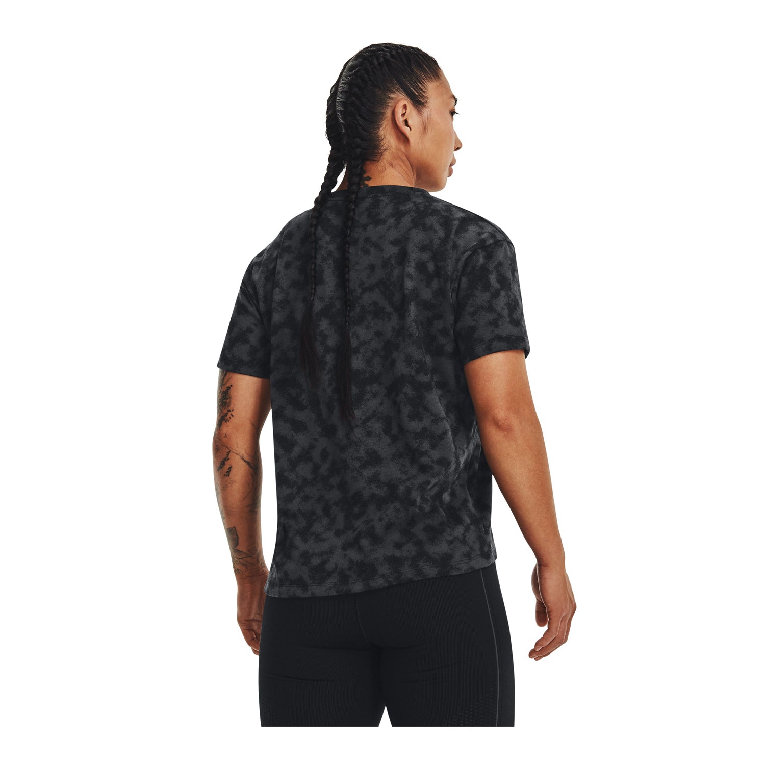 Polera manga corta UA Sporstyle Logo Aop Heavyweight para mujer