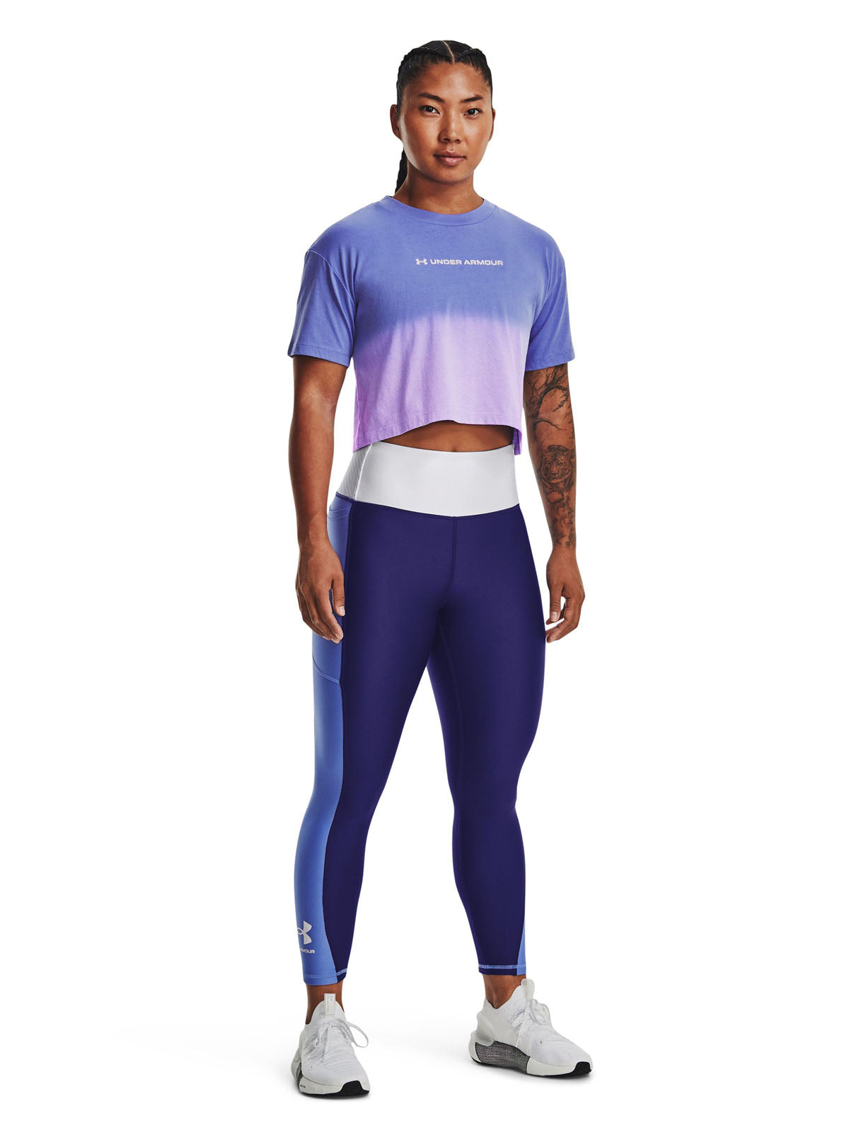 Polera manga corta UA Branded Dip Dye Crop para mujer