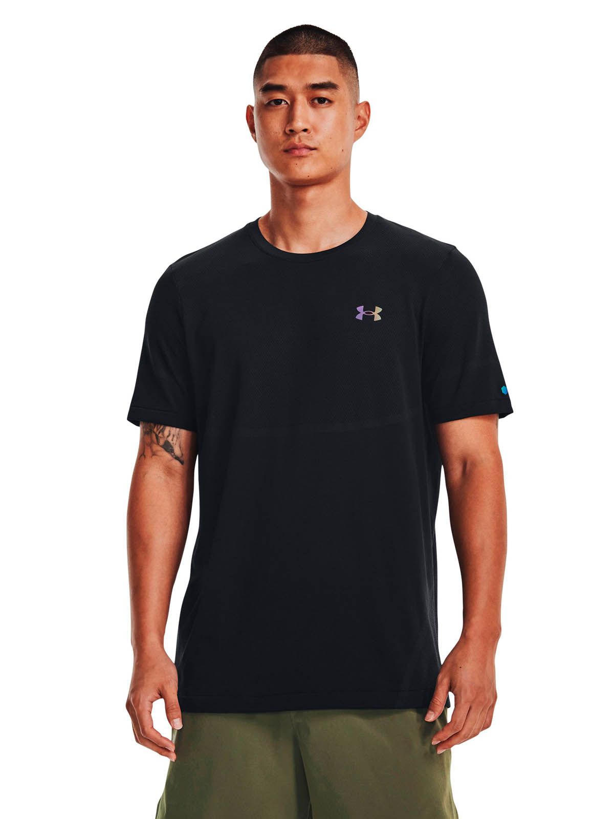 Polera manga corta de entrenamiento para hombre Vanish Elite Seamless negro Under Armour