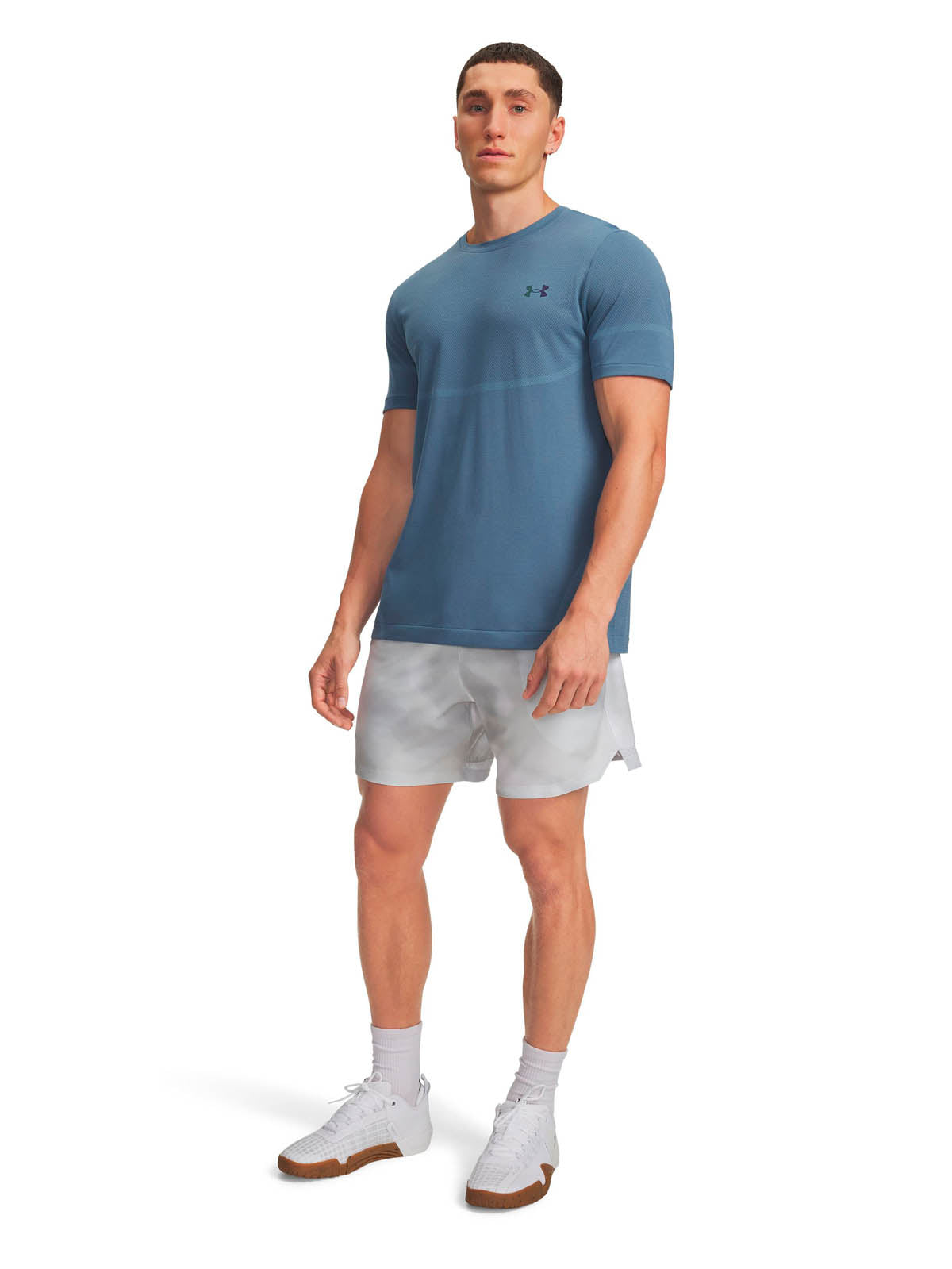 Polera manga corta de entrenamiento para hombre Vanish Elite Seamless Azul Under Armour