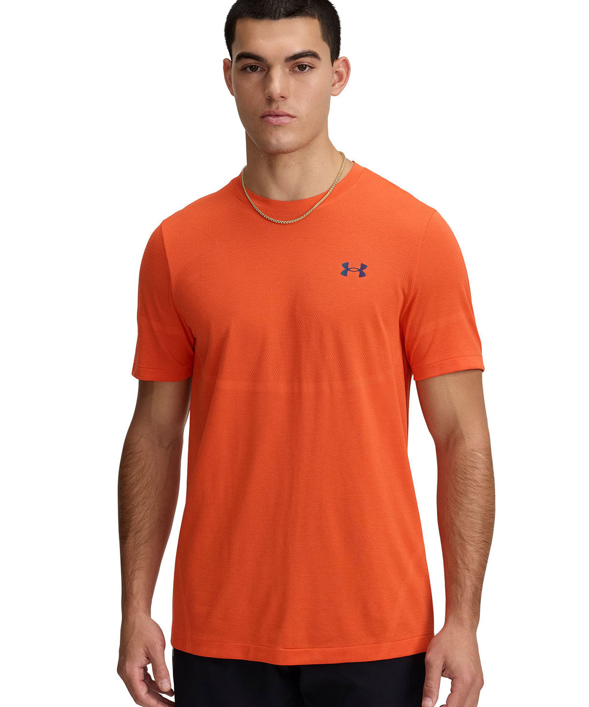 Polera manga corta Under Armour vanish elite seamless naranjo para hombre