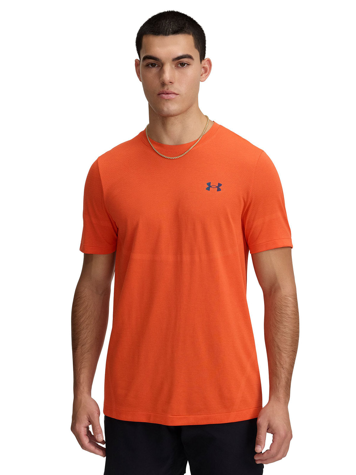 Polera manga corta Under Armour vanish elite seamless naranjo para hombre