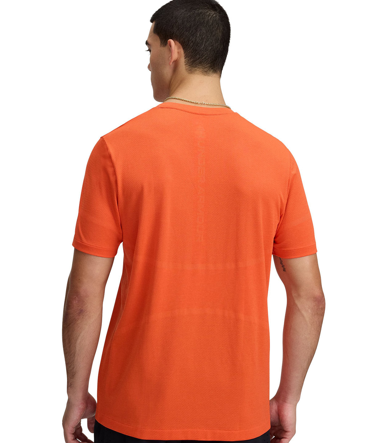 Polera manga corta Under Armour vanish elite seamless naranjo para hombre