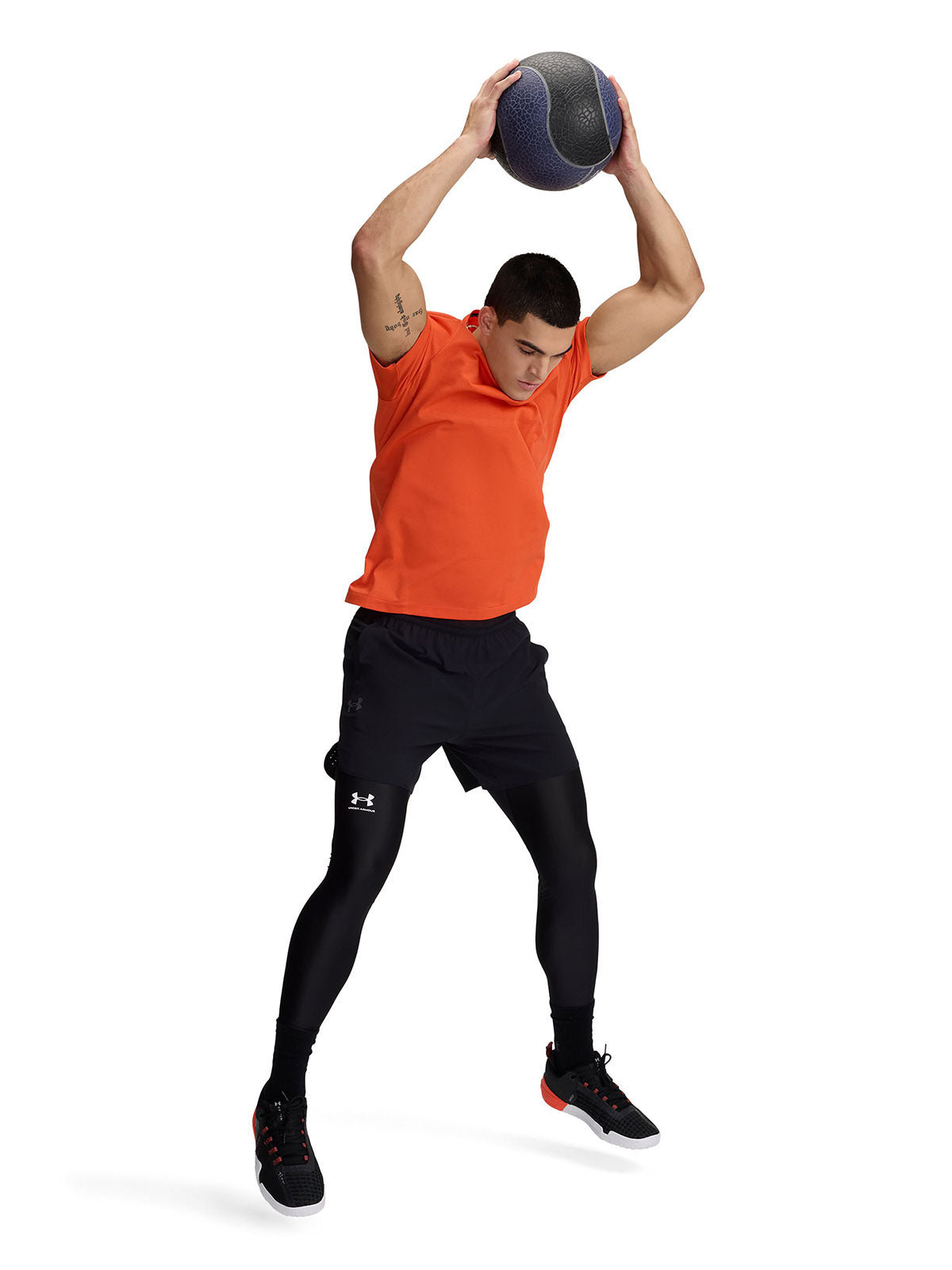 Polera manga corta Under Armour vanish elite seamless naranjo para hombre