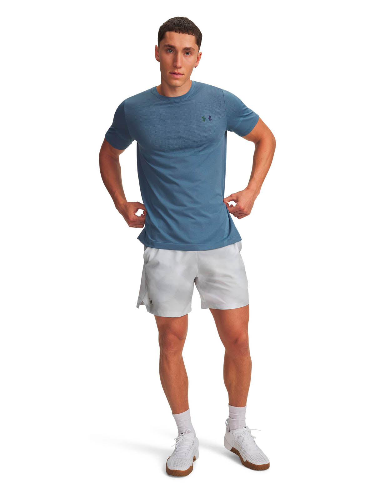 Shorts de entrenamiento para hombre Vanish Woven 6" Printed gris Under Armour