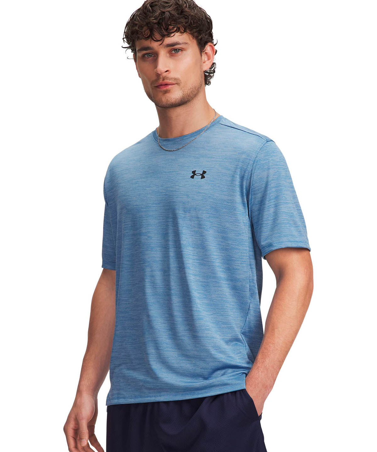 Polera manga corta de entrenamiento para hombre Tech Vent azul Under Armour