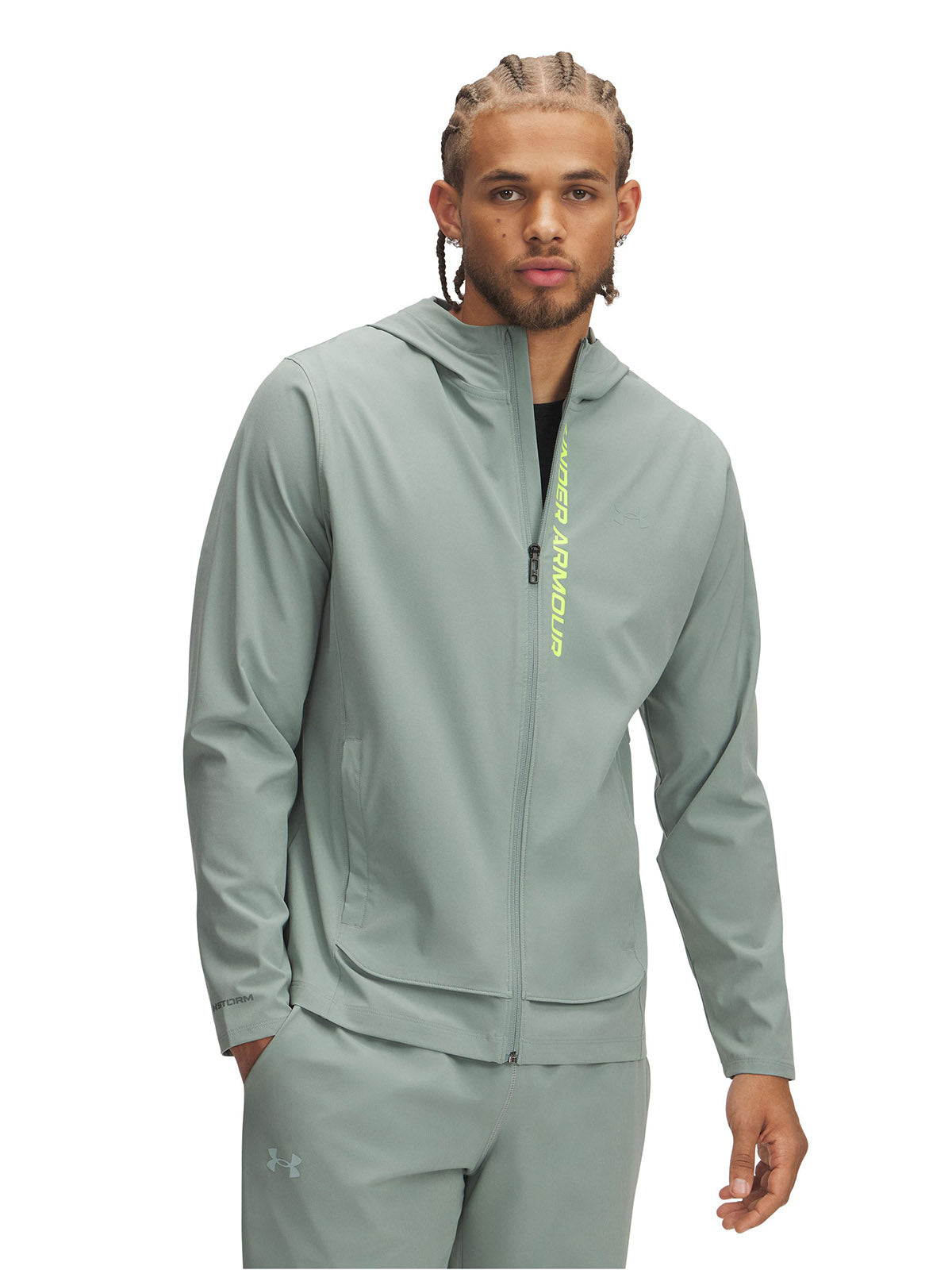 Chaqueta Under Armour outrun the storm verde para hombres
