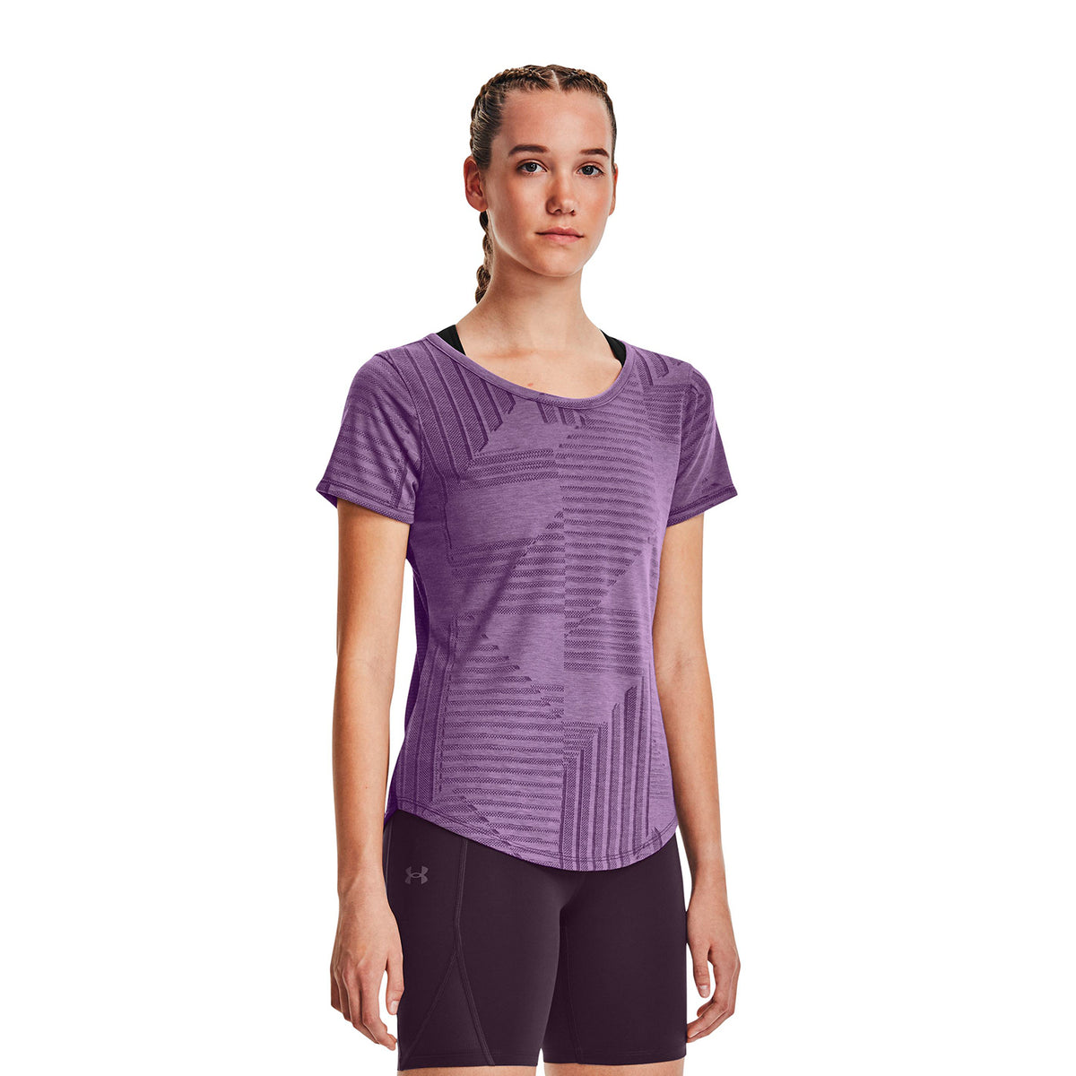 Polera manga corta UA Streaker Deco Diamond para mujer