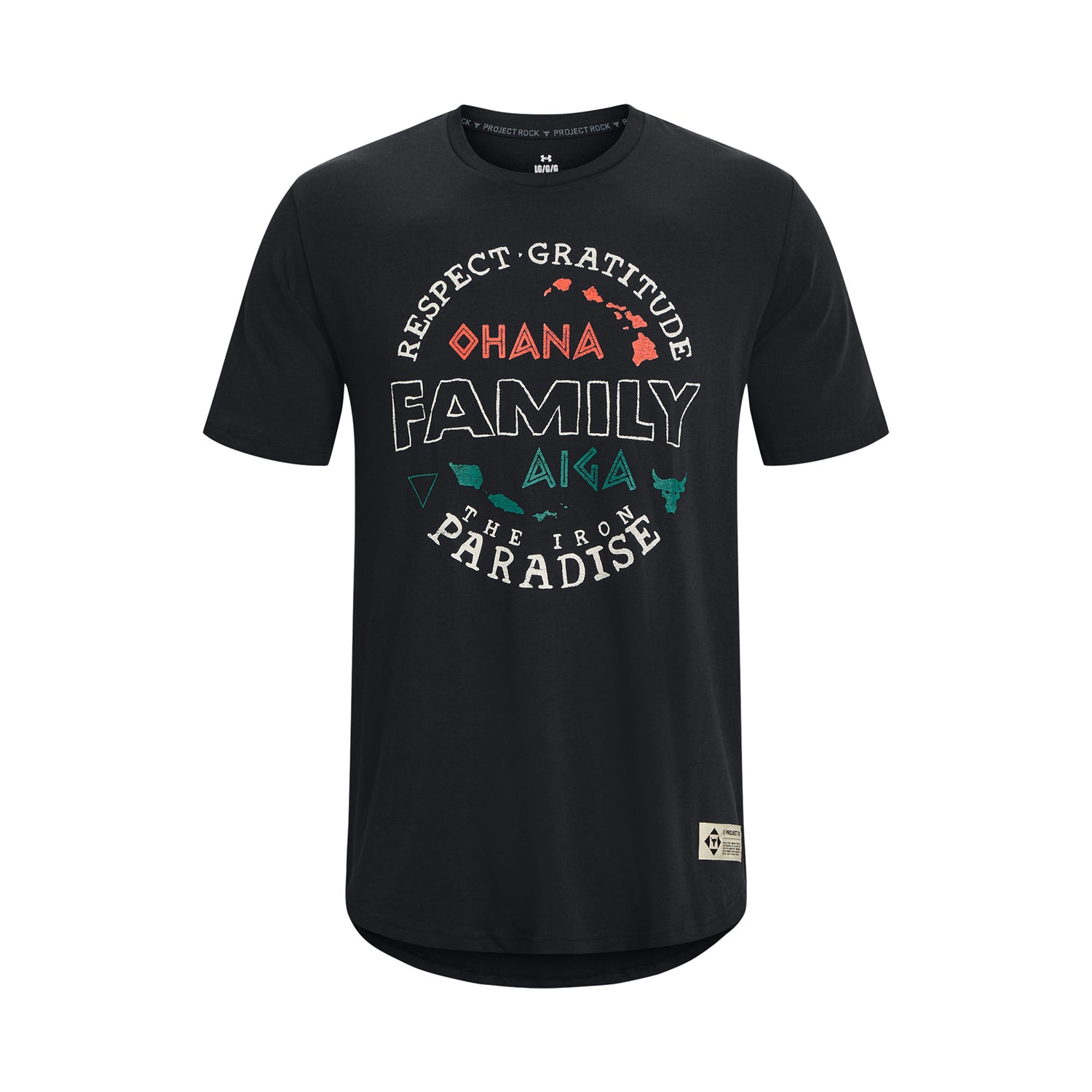 Polera manga corta UA Project Rock Family para hombre