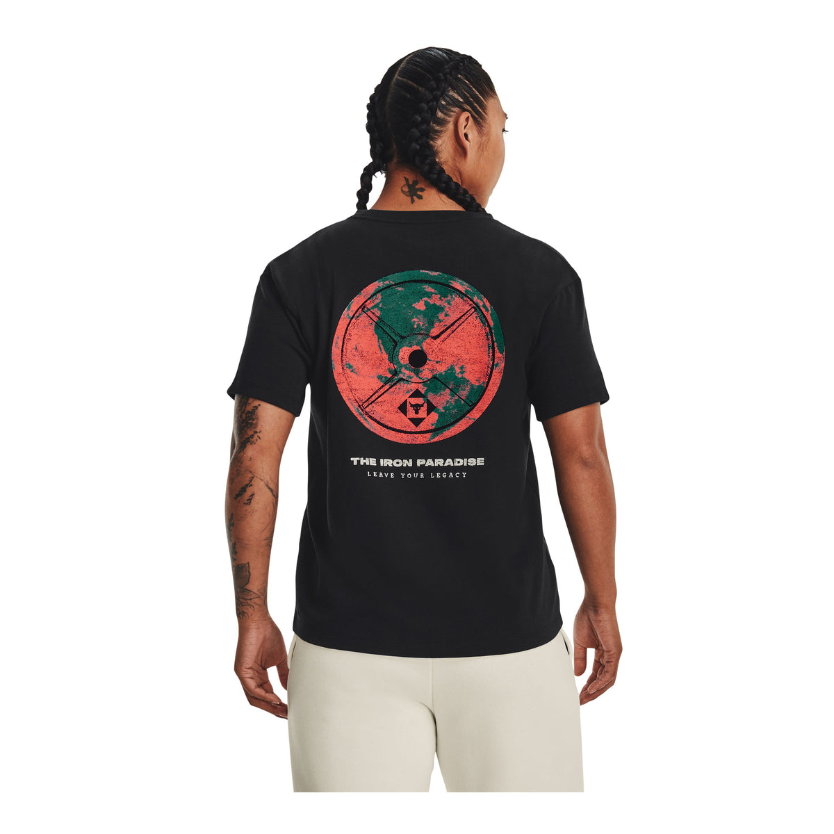 Polera manga corta Project Rock Globe para mujer