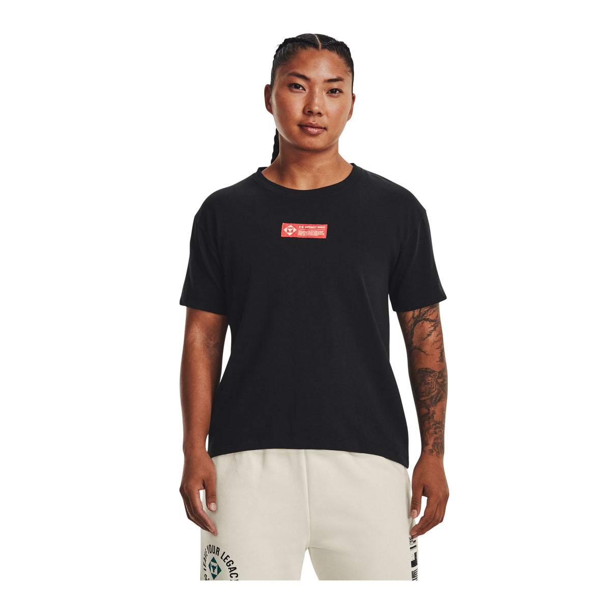 Polera manga corta Project Rock Globe para mujer